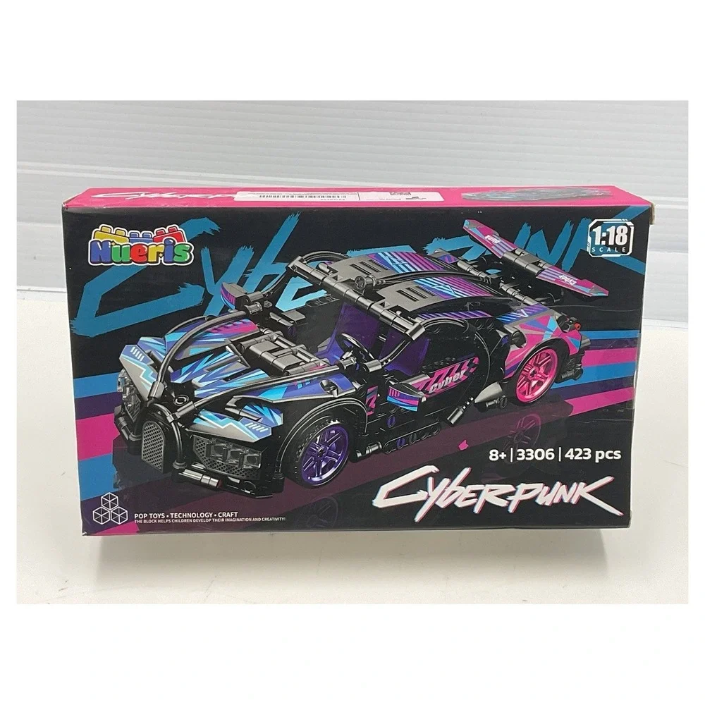 Nueris Cyberpunk Super Sports Car 1:18 Technic MOC Building Set 423 Pcs 3306 NEW